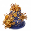 Edible Gold Leaf: Luxurious multitiered gold cake