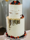 Wedding cake with fruit and edible gold leaf✨