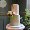 Minimalistic Gold Leaf Wedding Cake by @Lisa.cakeoftheart