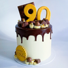 Luxury 90th Birthday Cake with Edible Gold