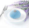 Blue dessert decorated with edible silver leaf
