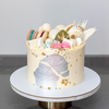 Elegant Cake Decorated with Edible Silver Leaf