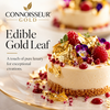 Luxury dessert decorated with edible gold leaf and raspberries