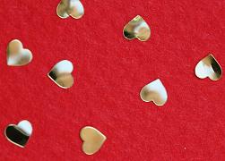 Gold Hearts cut from edible water soluble film