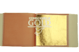 5 leaves Transfer Booklet - 23ct Edible Gold Leaf 80 x 80mm